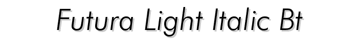 Futura Light Italic BT font